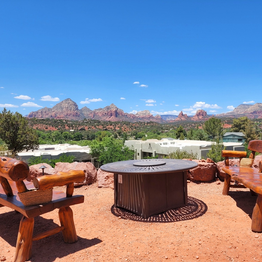 Fire pit seating area in Sedona, Arizona